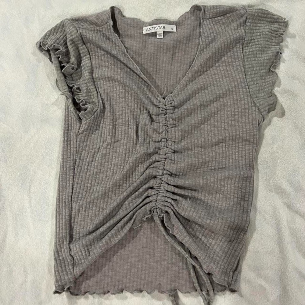 Antistar tjmaxx scrunch grey crop top